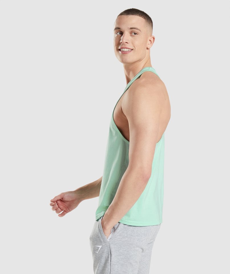 Men's Gymshark Critical Stringer Tanks Mint | NZ 9JBTQN